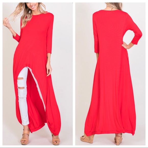 37 Gorgeous High Low 3/4 sleeves tunic - Picture 2 of 3